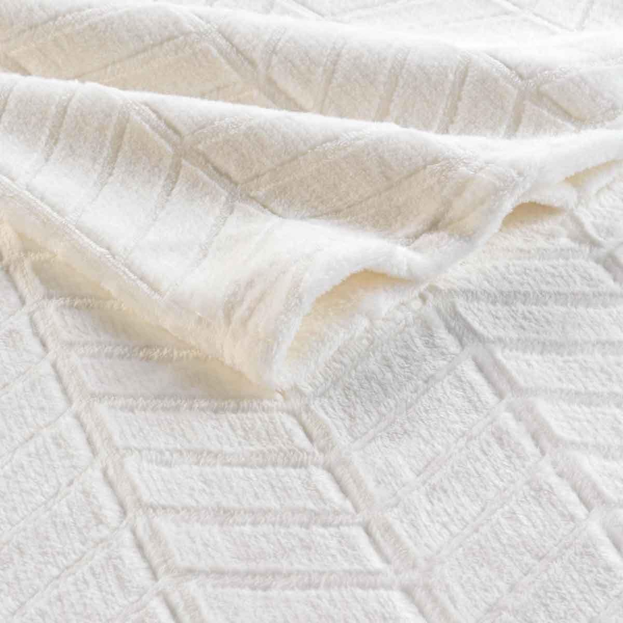 Voir la diapositive 3 : Douceur d'Intérieur Plaid flanelle uni  arya  180x220cm naturel