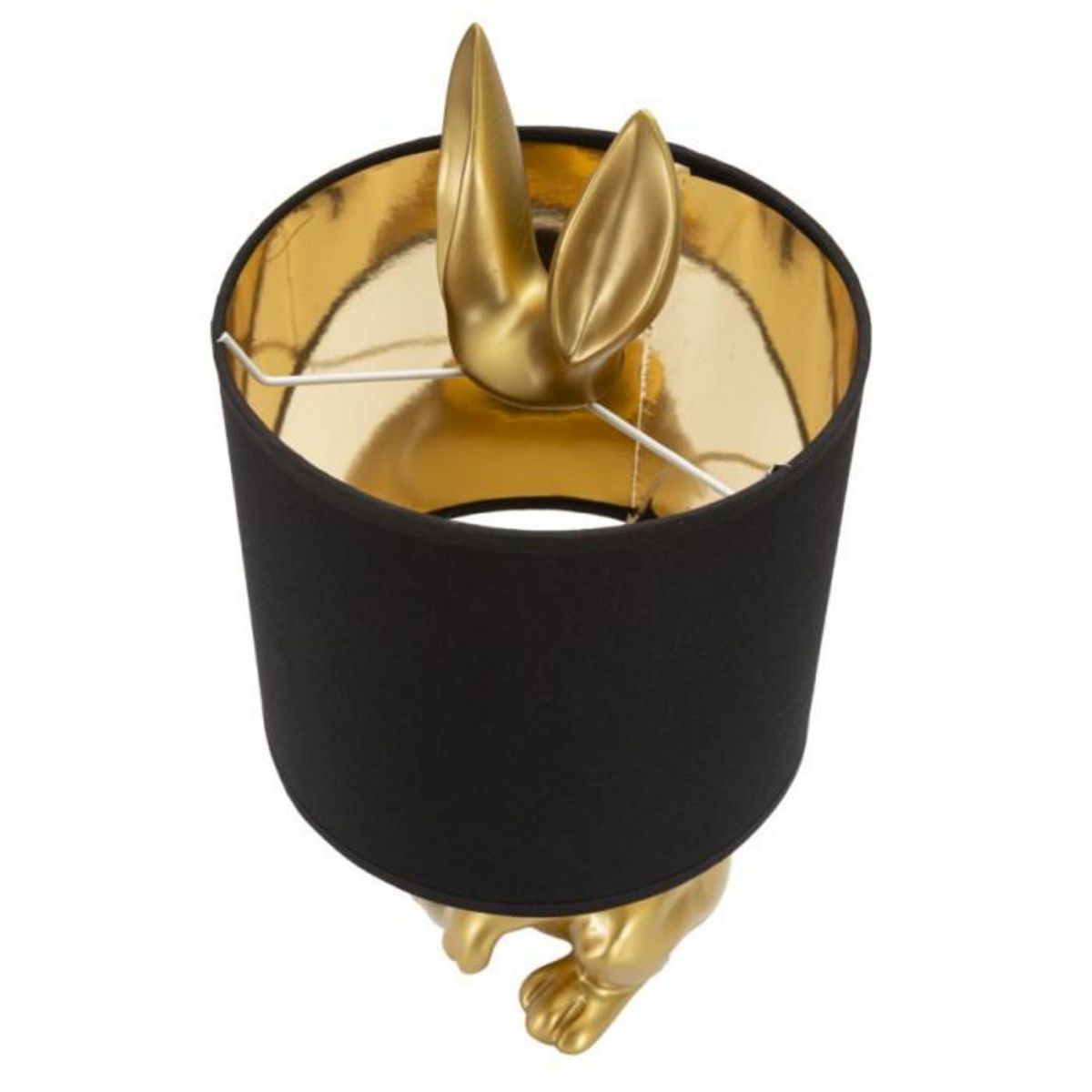 Paris Prix Lampe à Poser Design  Lapin  43cm Or & Noir