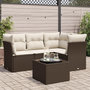 Voir la diapositive 1 : VIDAXL Salon de jardin avec coussins 5 pcs marron resine tressee