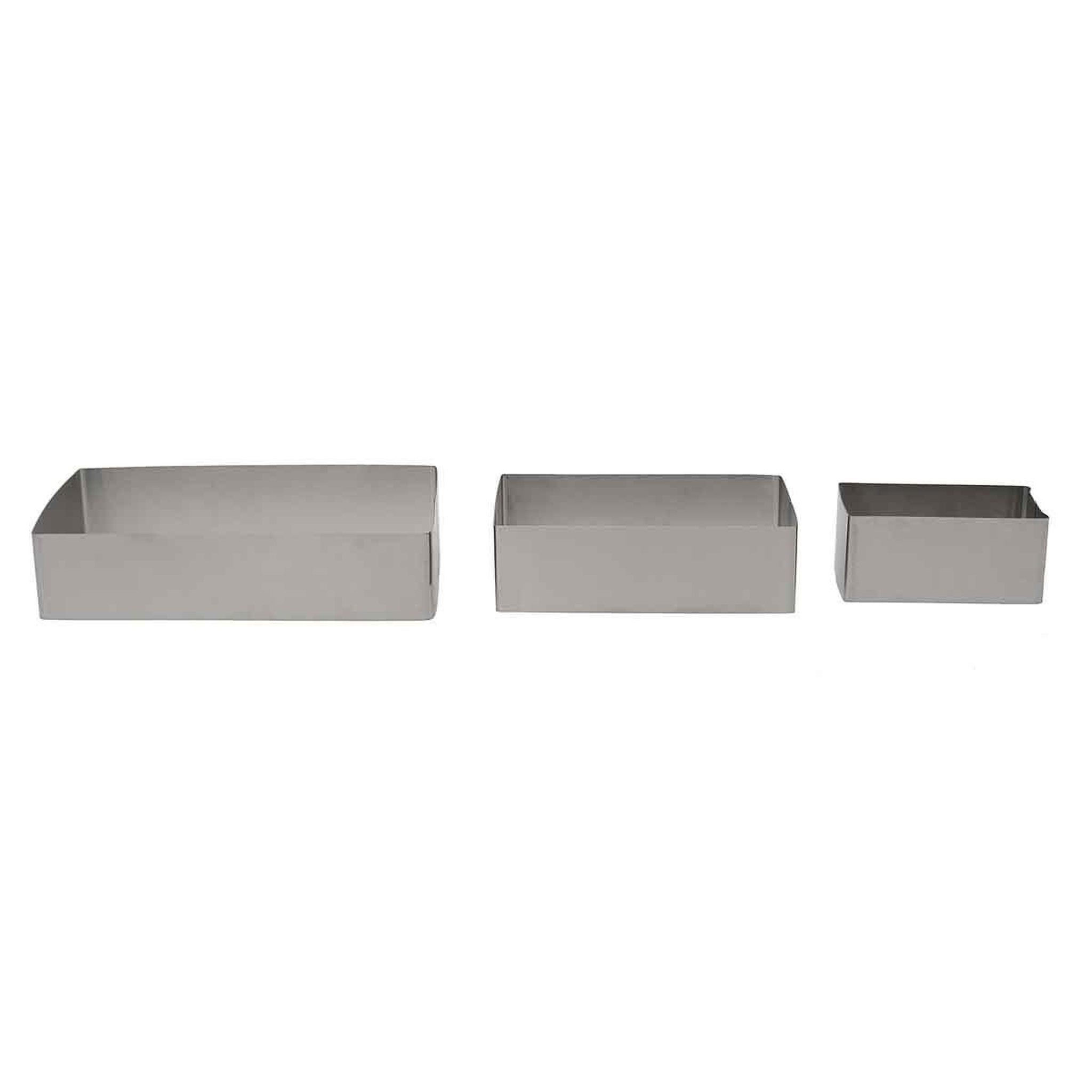 Lily Cook Lot de 3 cadres à pâtisserie  rectangulaires  20cm argent