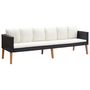 Voir la diapositive 4 : VIDAXL Salon de jardin 4 pcs avec coussins Resine tressee Noir