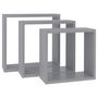 Voir la diapositive 3 : VIDAXL Etageres murales sous forme de cube 3 pcs Gris MDF