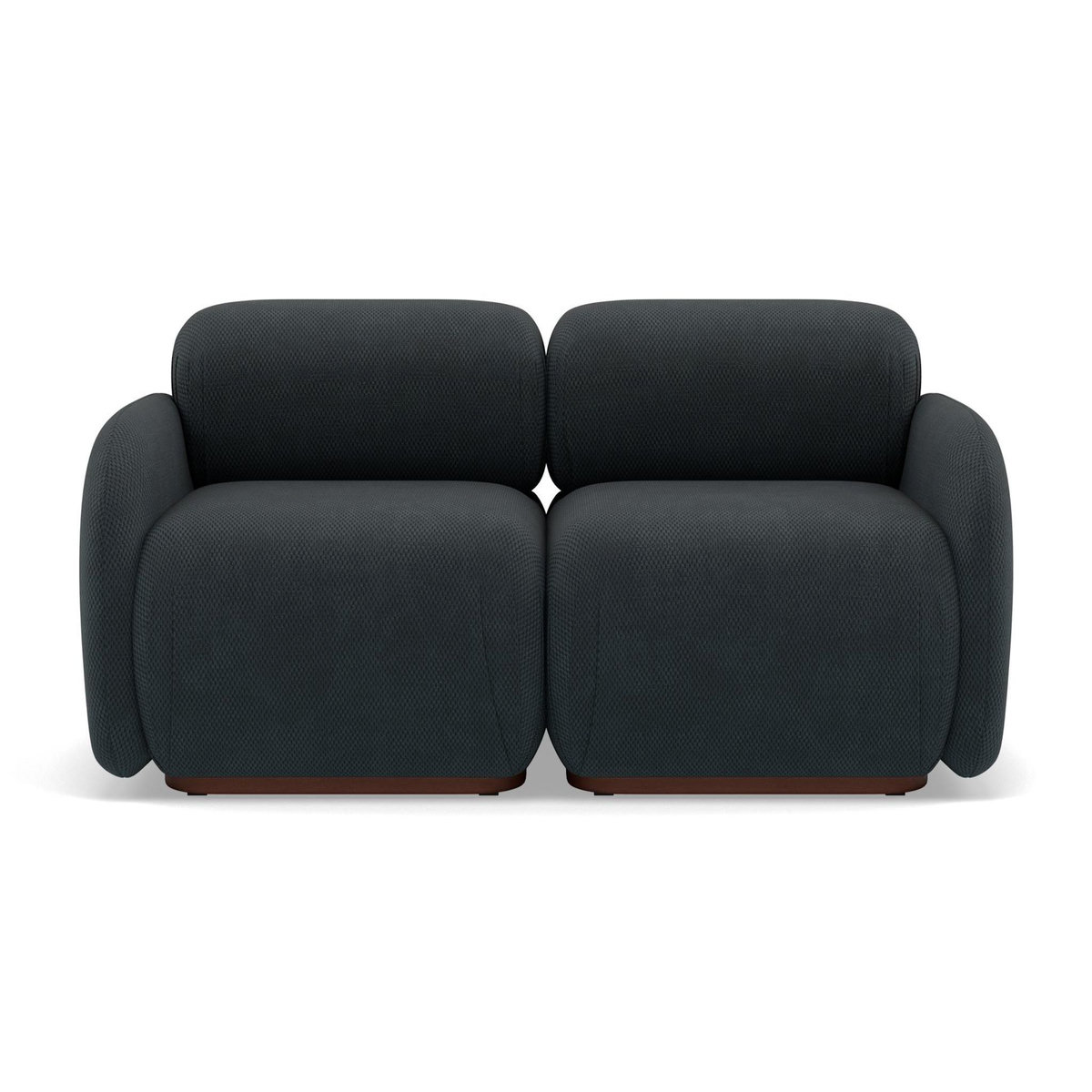LISA DESIGN Penelope - canapé droit modulable 2 places en velours texturé