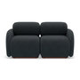 Voir la diapositive 1 : LISA DESIGN Penelope - canapé droit modulable 2 places en velours texturé