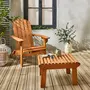 SWEEEK Fauteuil de jardin en bois avec repose-pieds/table basse - Adirondack Salamanca - Eucalyptus . chaise de terrasse retro