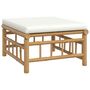 Voir la diapositive 2 : VIDAXL Repose-pieds de jardin avec coussin blanc creme bambou