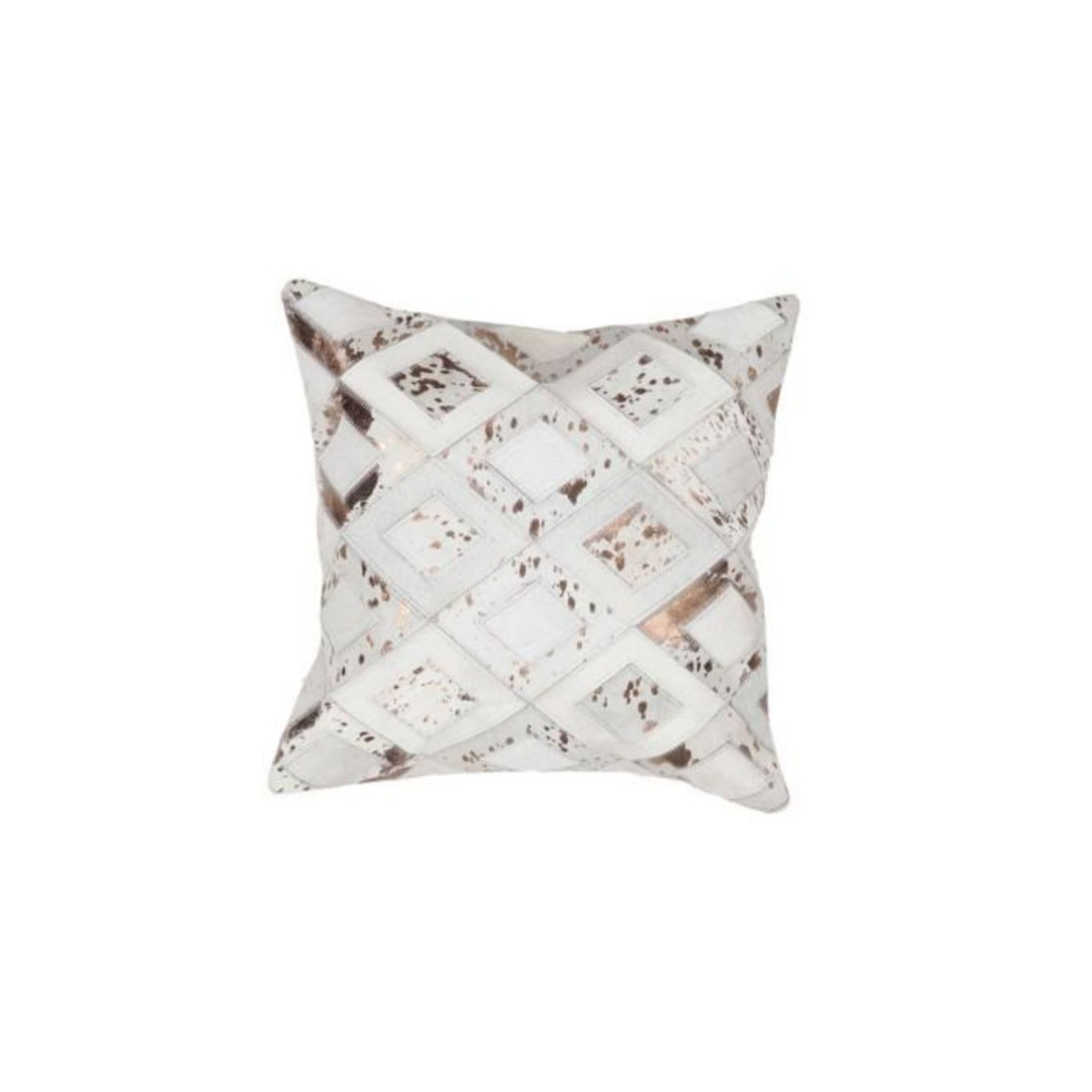 Paris Prix Coussin en Cuir  Spark  45x45cm Ivoire & Chrome