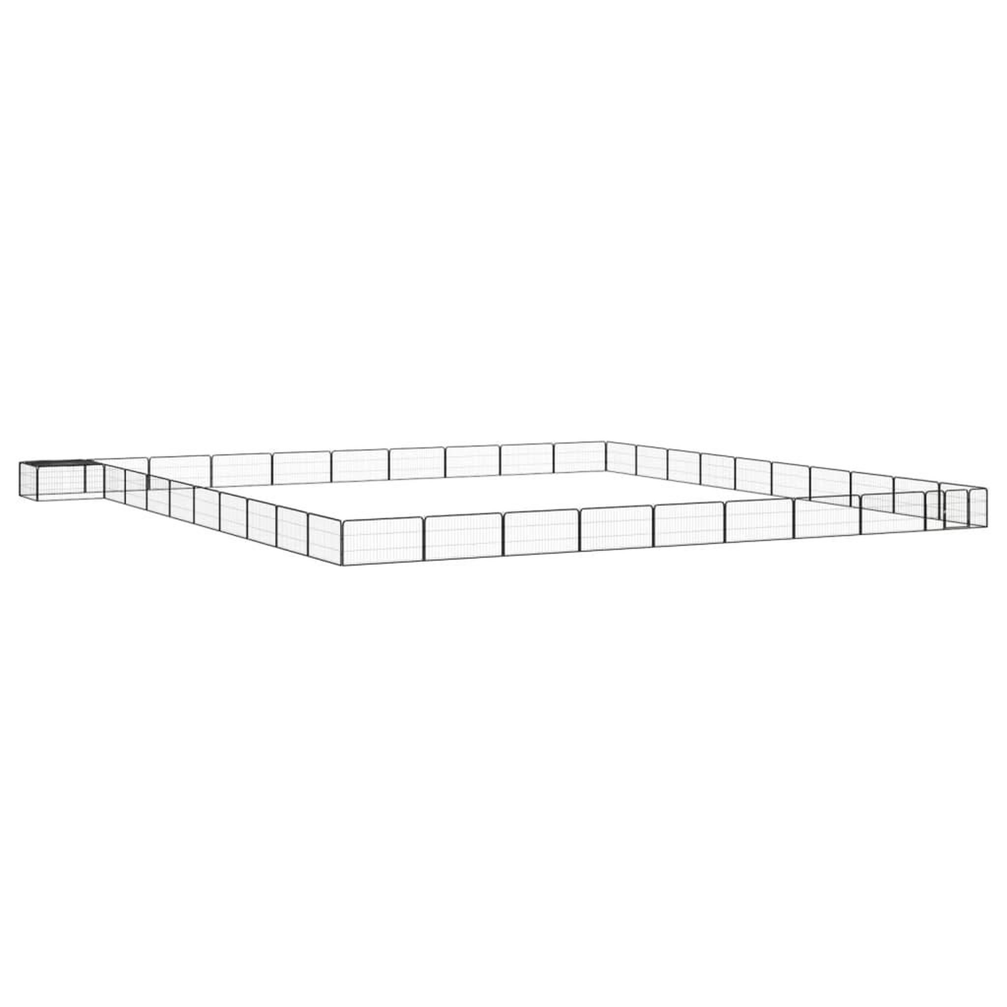 VIDAXL Parc pour chien 40panneaux Noir 100x50cm Acier enduit de poudre