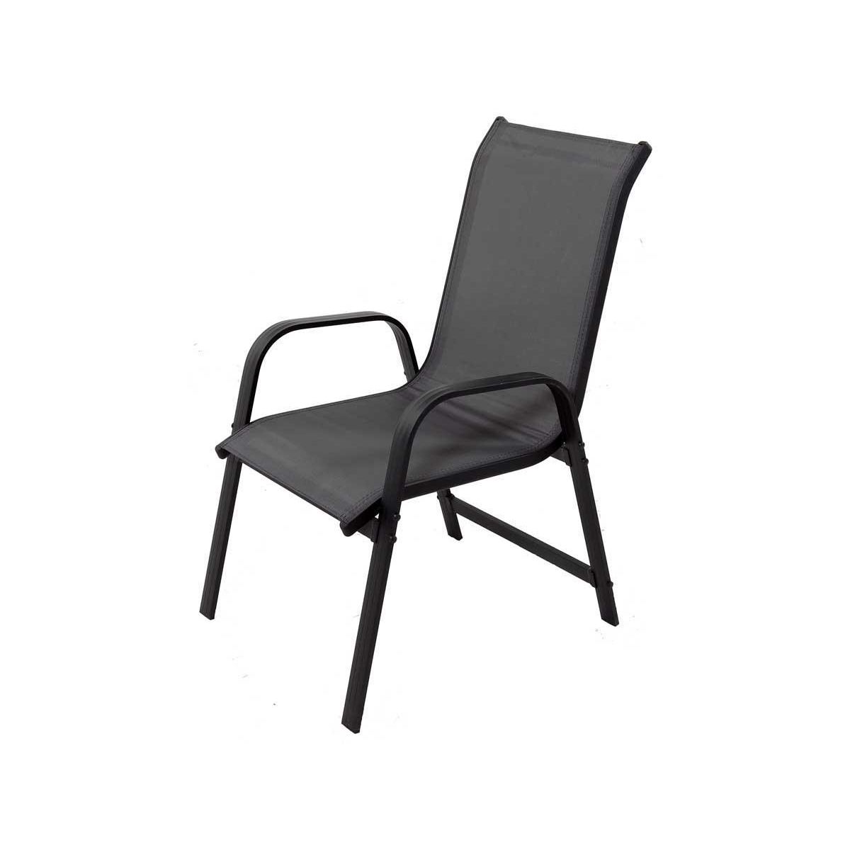 Habitat et Jardin Fauteuil jardin Alu/Textilène  Porto  - Phoenix - Gris foncé - Lot de 2