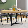 Voir la diapositive 2 : ID MARKET Table à manger extensible ronde SELMA 4-8 personnes bois et noir 110-150 cm