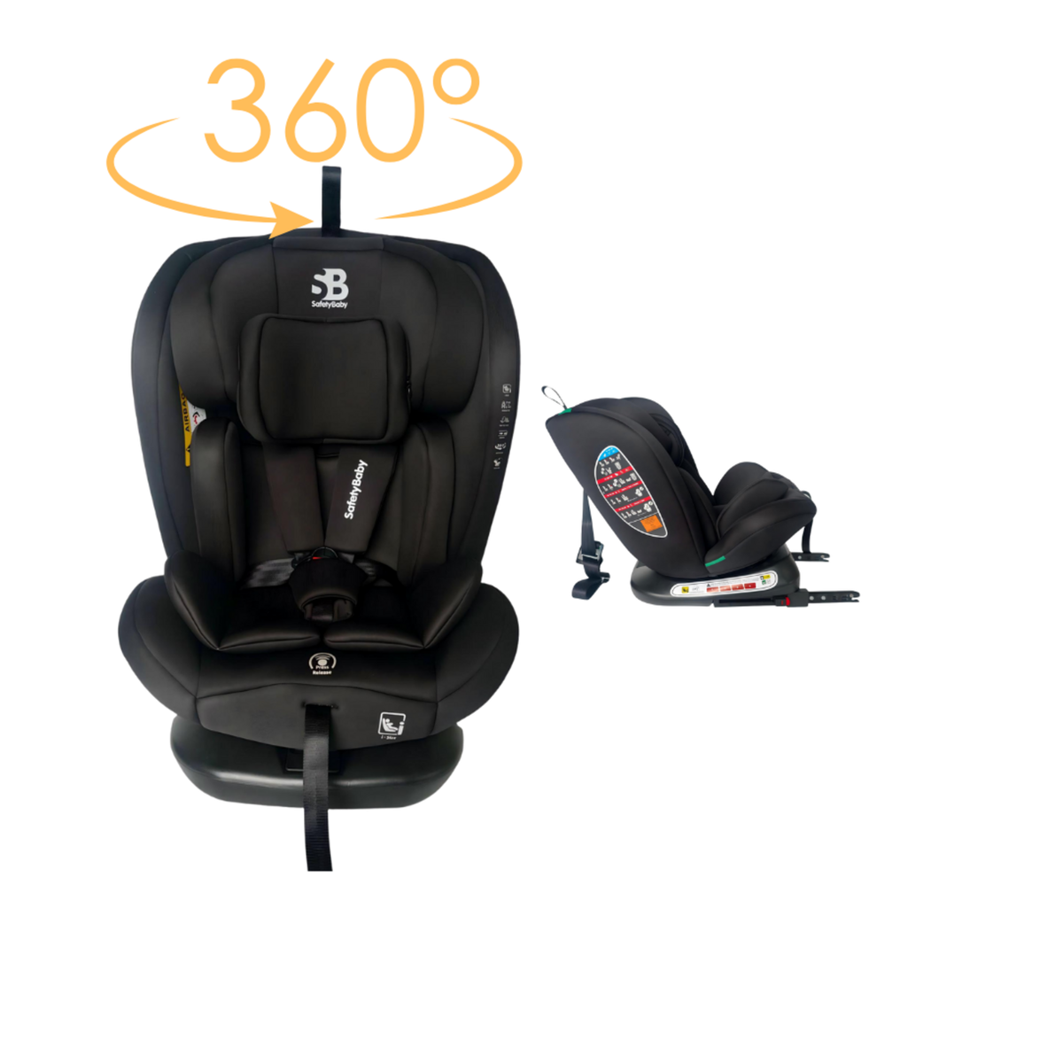 NANIA Safety baby - Siège auto Xenon Pivotant 360° I-Size 40-150 cm - Evolutif dès la naissance jusqu'à 12 ans environ - Groupe 0+/1/2/3 - Fixations isofix - Protections latérales