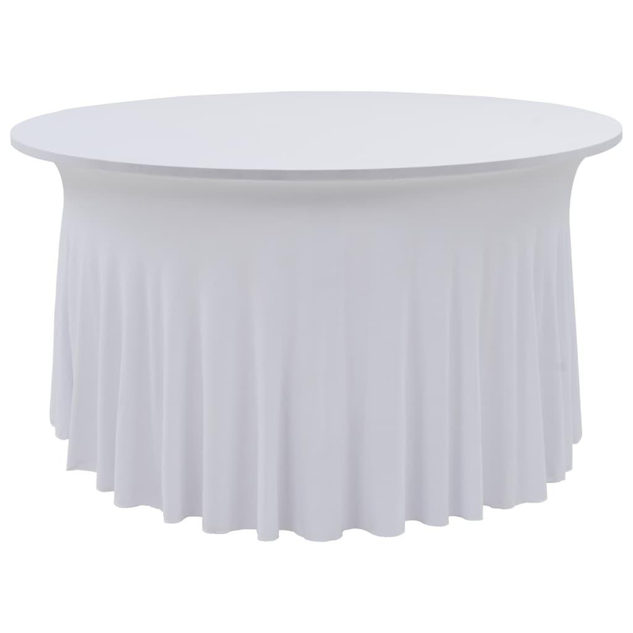 VIDAXL Nappes elastiques de table avec jupon 2 pcs 120x74 cm Blanc