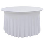 VIDAXL Nappes elastiques de table avec jupon 2 pcs 120x74 cm Blanc