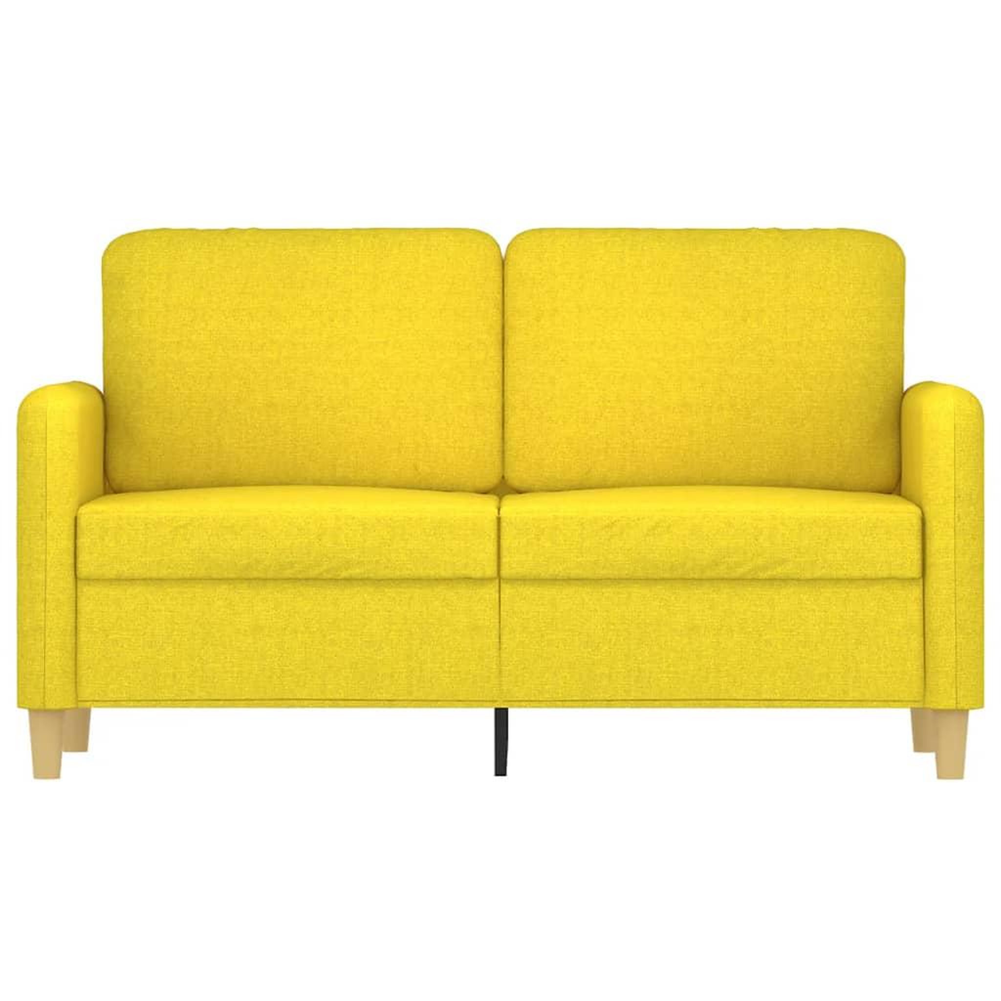 Voir la diapositive 3 : VIDAXL Canape a 2 places Jaune clair 120 cm Tissu