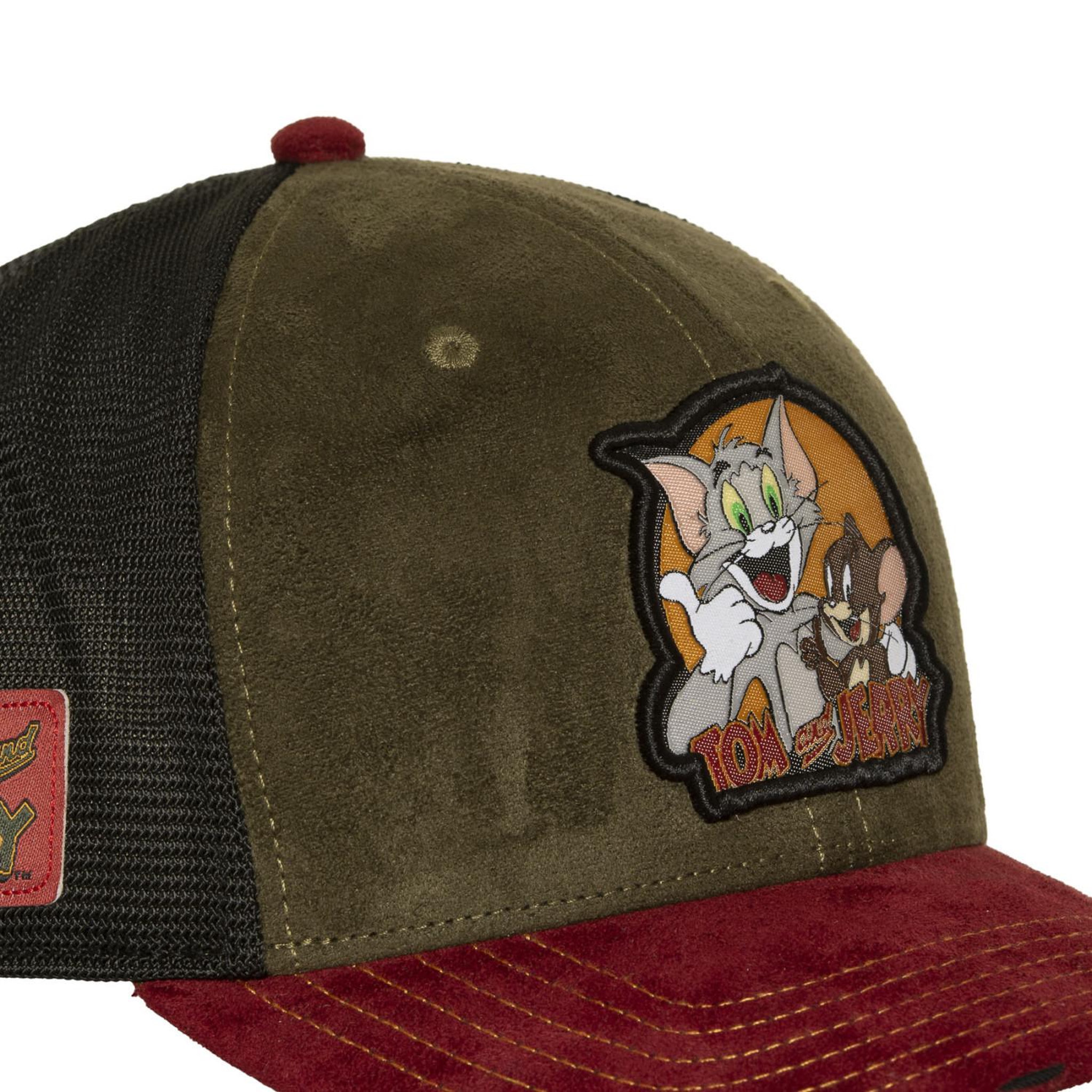 Voir la diapositive 3 : CAPSLAB Casquette semi curved avec filet et patch tom & jerry