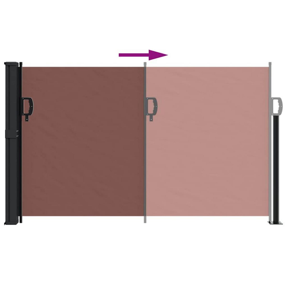 VIDAXL Auvent lateral retractable marron 120x500 cm