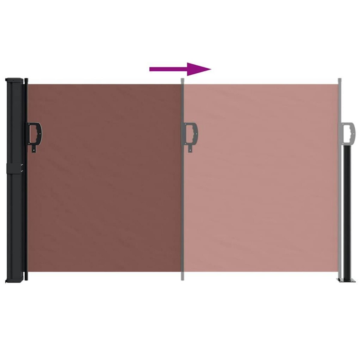 VIDAXL Auvent lateral retractable marron 120x500 cm