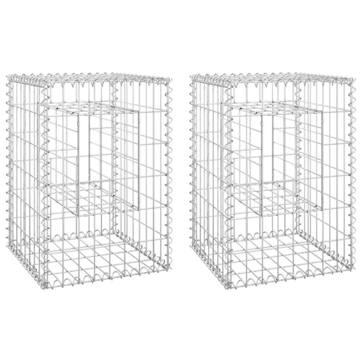 VIDAXL Poteaux a panier de gabion 2 pcs 40x40x60 cm Fer