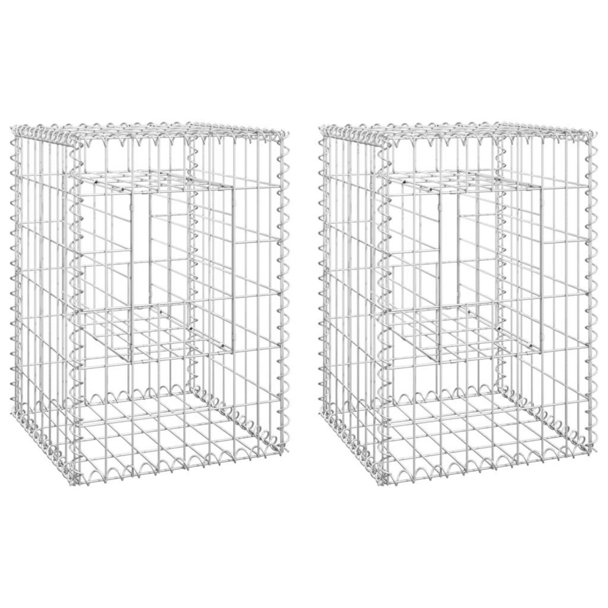 VIDAXL Poteaux a panier de gabion 2 pcs 40x40x60 cm Fer
