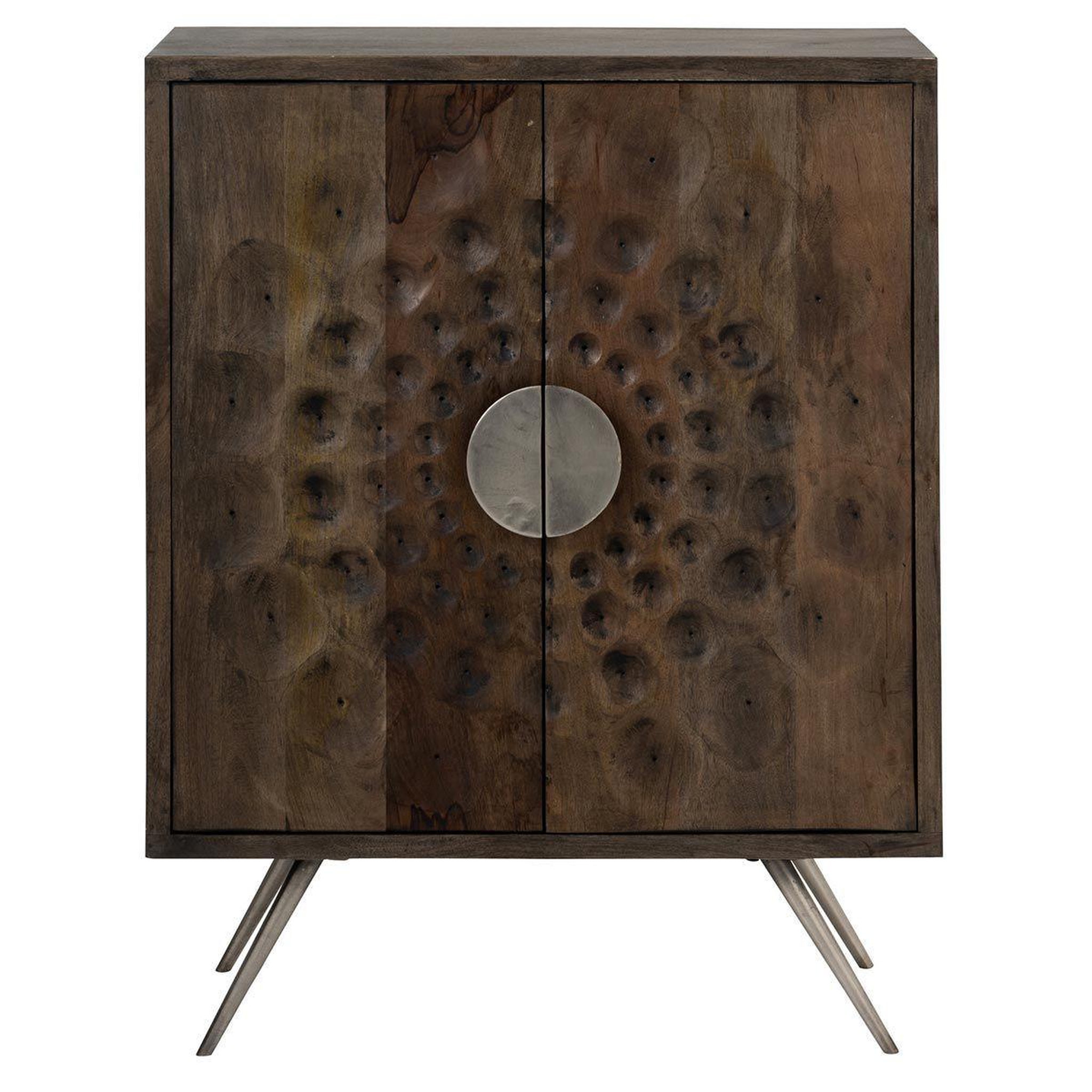 Voir la diapositive 2 : J-LINE Buffet 2 portes en bois  ethnique  113cm marron