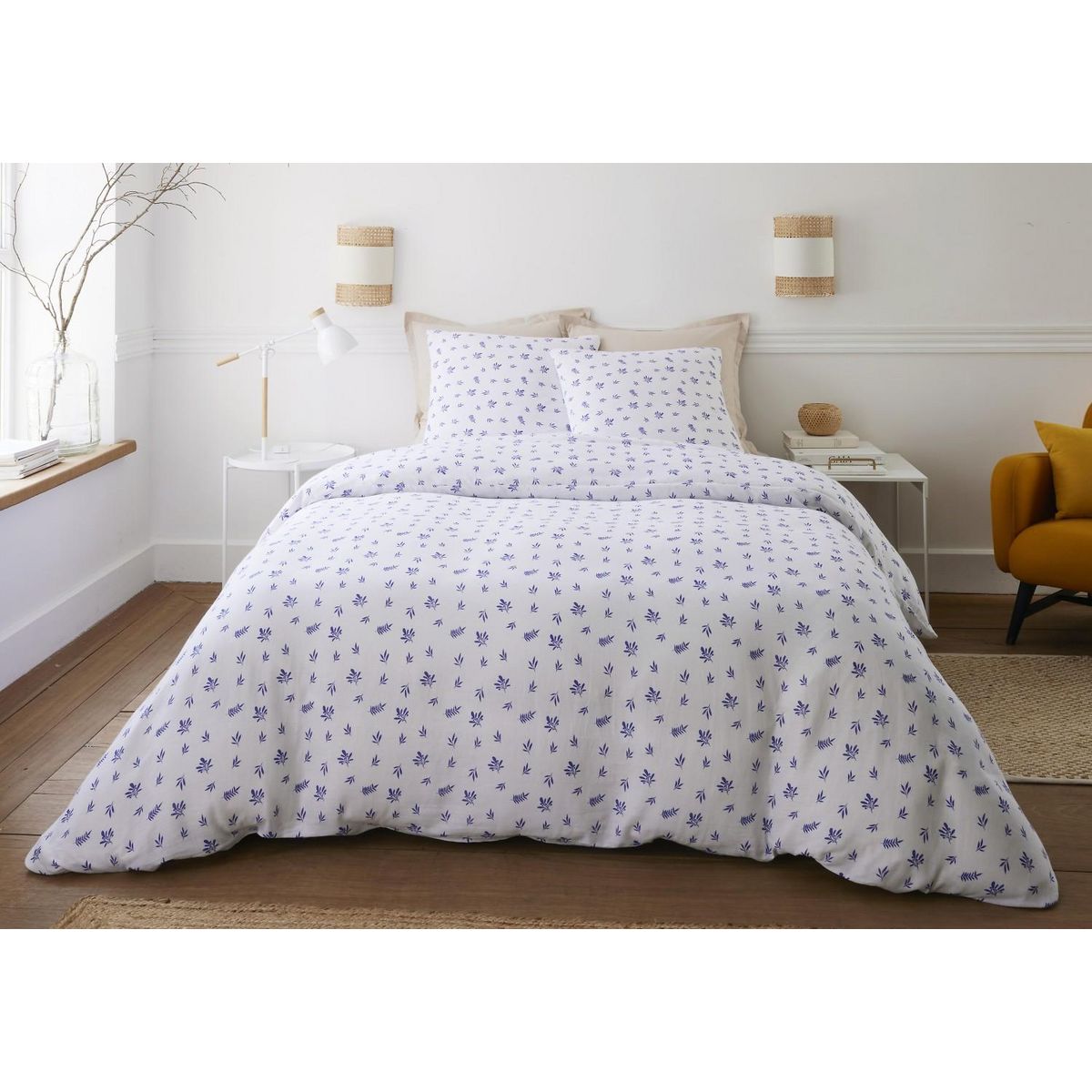 BATON ROUGE Parure housse de couette 100% gaze de coton imprimé louca