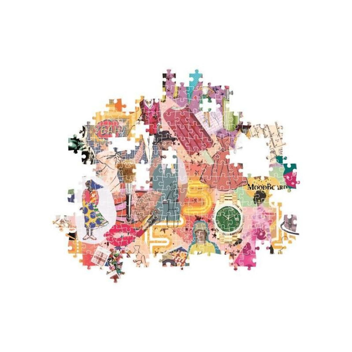 CLEMENTONI Puzzle 1000 pièces Compact More is More – Fashion & Design – Puzzle adulte – Clementoni