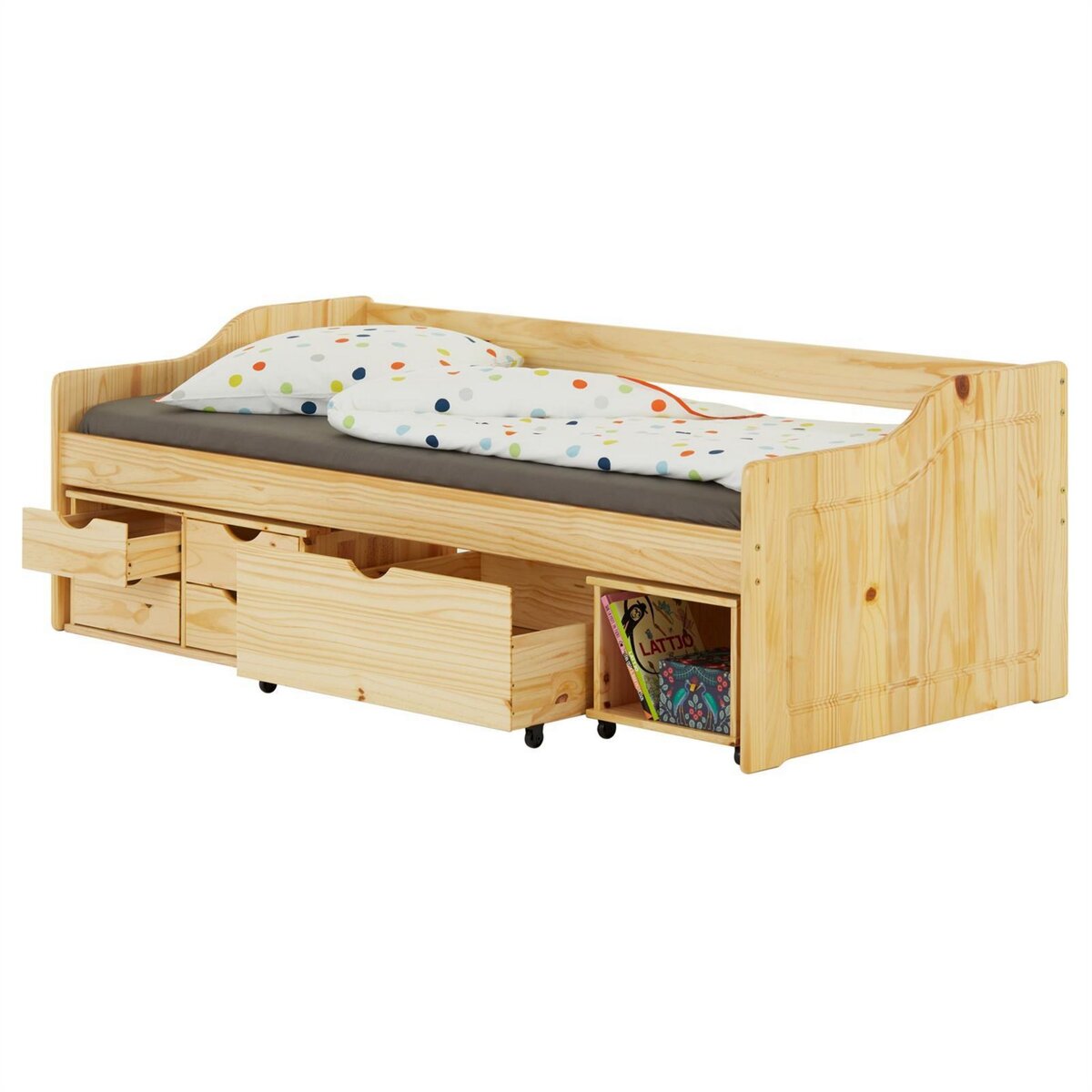 IDIMEX Lit fonctionnel SENTA en pin massif, 90 x 200 cm