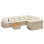 Voir la diapositive 2 : VIDAXL Salon de jardin avec coussins 9 pcs beige resine tressee
