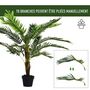 Voir la diapositive 4 : OUTSUNNY Outsunny Palmier artificiel hauteur 123 cm arbre artificiel décoration plastique fil de fer pot inclus vert