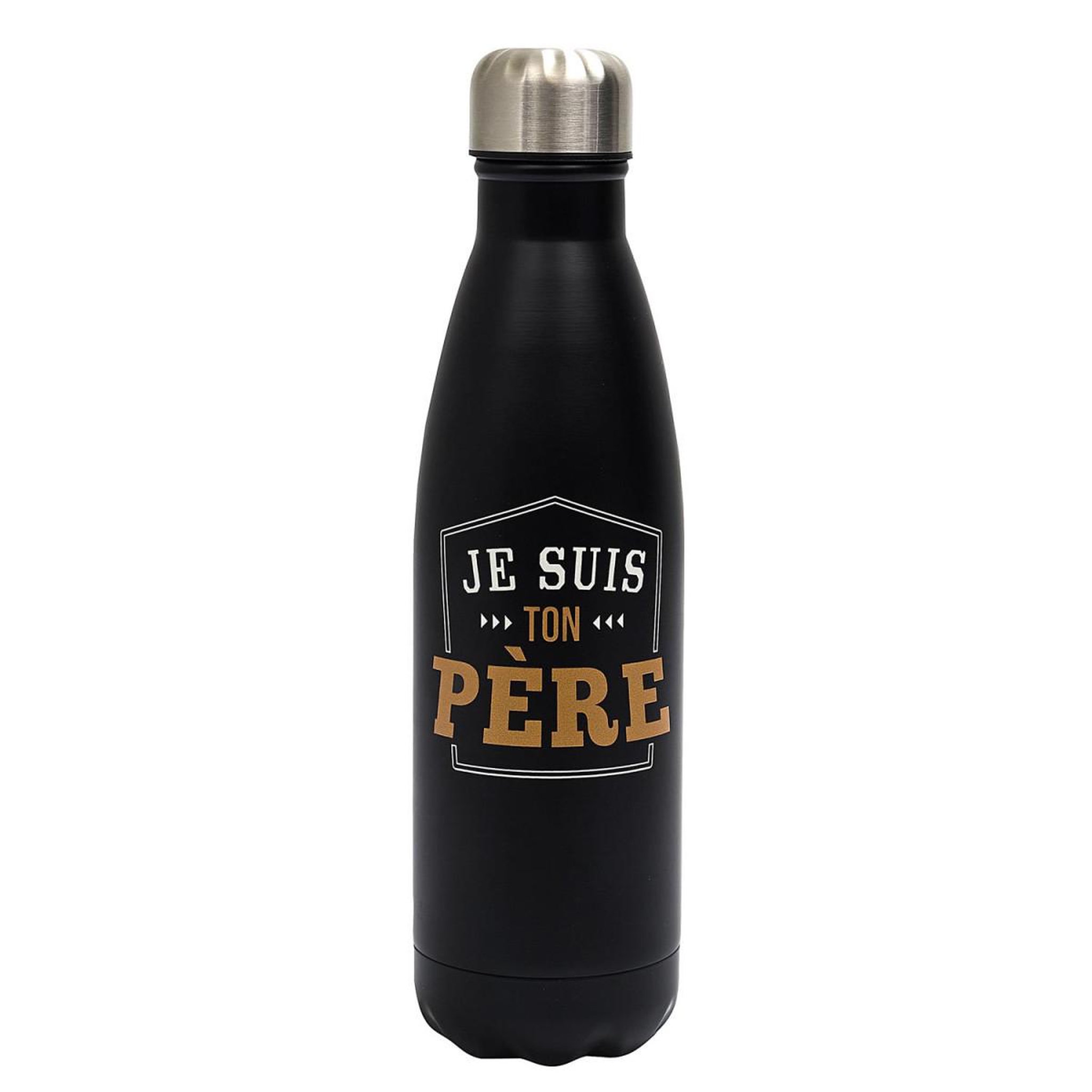 The concept Factory Bouteille Isotherme en Inox  Je Suis Ton Père  50cl Noir