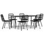Voir la diapositive 2 : VIDAXL Ensemble a manger de jardin 7 pcs Noir Resine tressee
