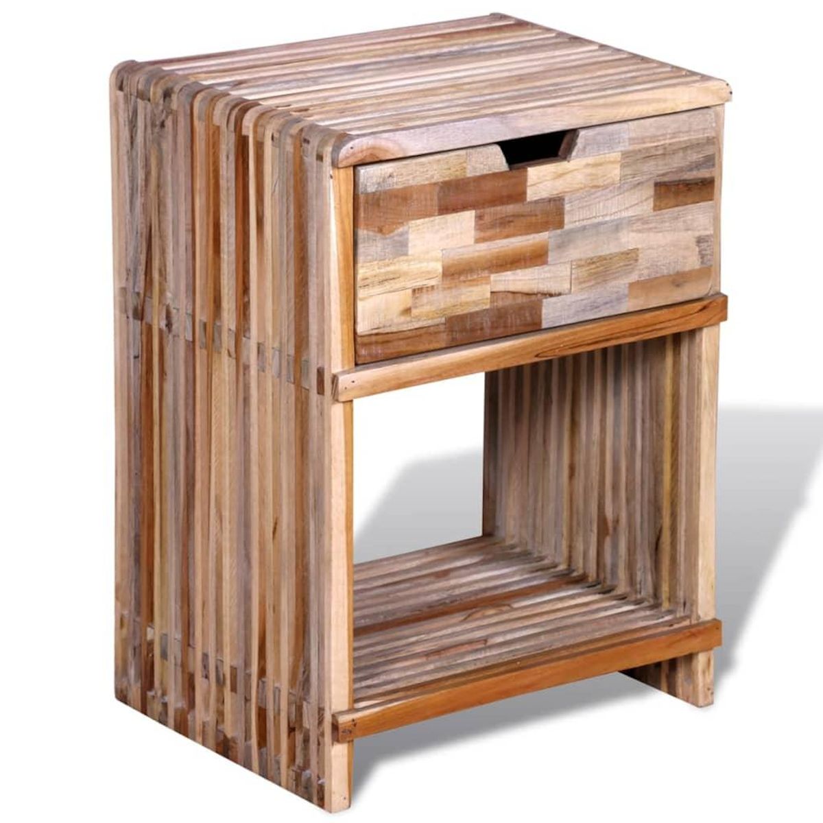 VIDAXL Table de chevet avec tiroir Bois de teck recycle