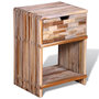 Voir la diapositive 5 : VIDAXL Table de chevet avec tiroir Bois de teck recycle