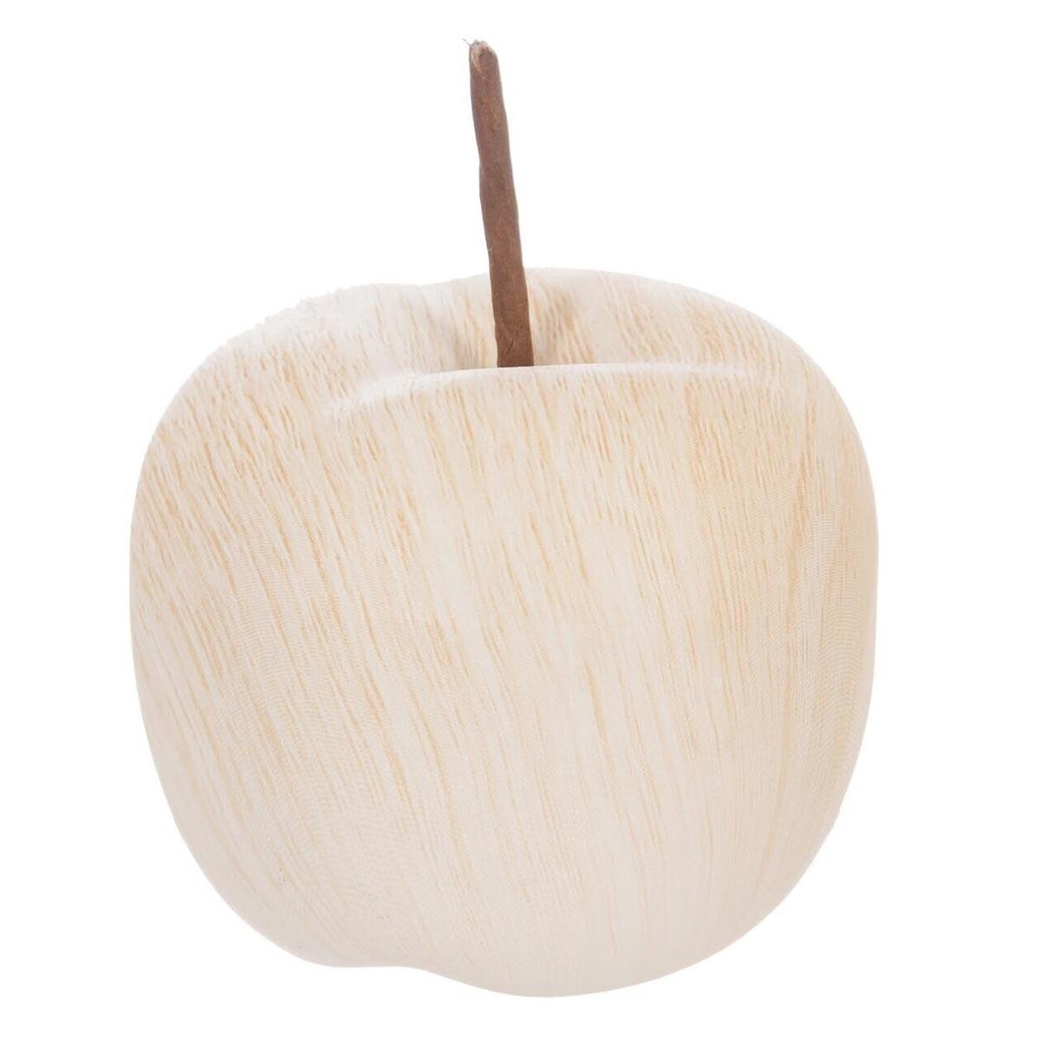ATMOSPHERA Pomme en céramique effet  bois  9cm beige