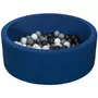  Piscine à balles Aire de jeu + 150 balles bleu marine noir,blanc,gris