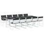 Voir la diapositive 2 : VIDAXL Ensemble a manger de jardin avec coussins 11pcs blanc textilene