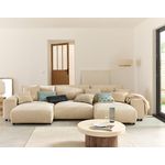 LISA DESIGN Garance - canapé panoramique en u - 7 places - en velours côtelé. Coloris disponibles : Gris, Beige, Bleu, Vert, Orange