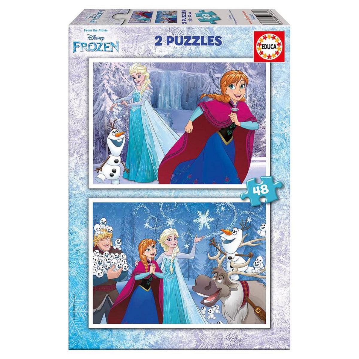 EDUCA 2 puzzles de 48 pieces la reine des neiges