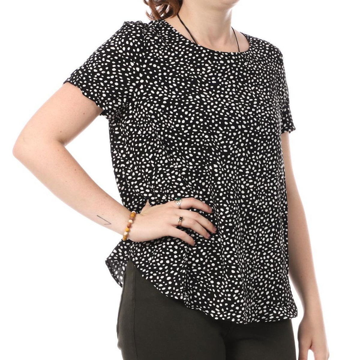 Vero Moda Blouse Noire à Motifs Femme Vero Moda Easy Joy