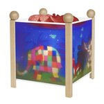 Trousselier Veilleuse lanterne magique Elmer l elephant - Bois naturel -
