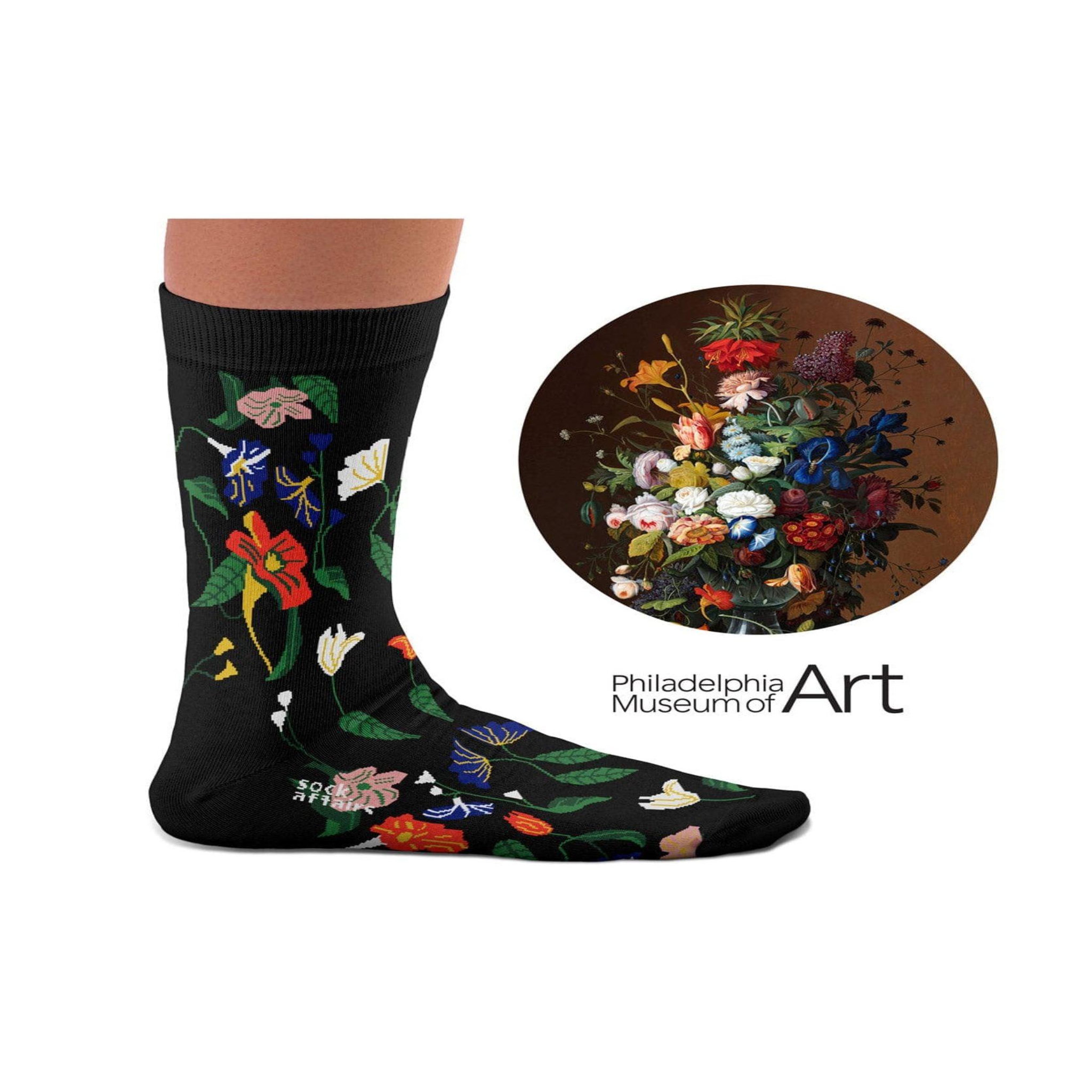 Voir la diapositive 2 : SOCK AFFAIRS Chaussettes fleurs nature morte, severin roesen