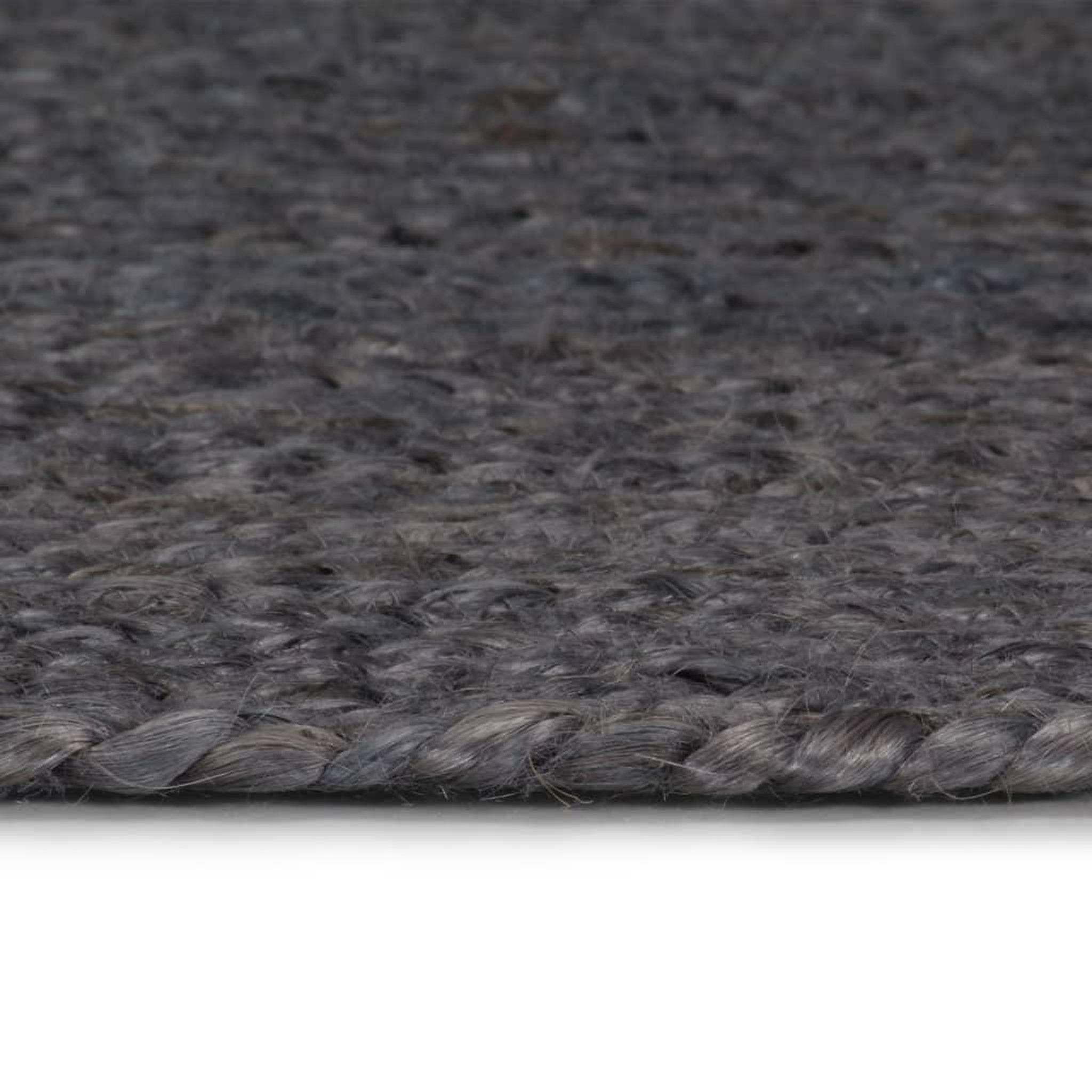 Voir la diapositive 3 : VIDAXL Tapis fait a la main Jute Rond 150 cm Gris fonce