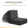 Voir la diapositive 5 : HOMCOM Chauffeuse - matelas d'appoint pliant - fauteuil convertible - inclinaison dossier réglable 5 positions - tissu polyester aspect lin gris