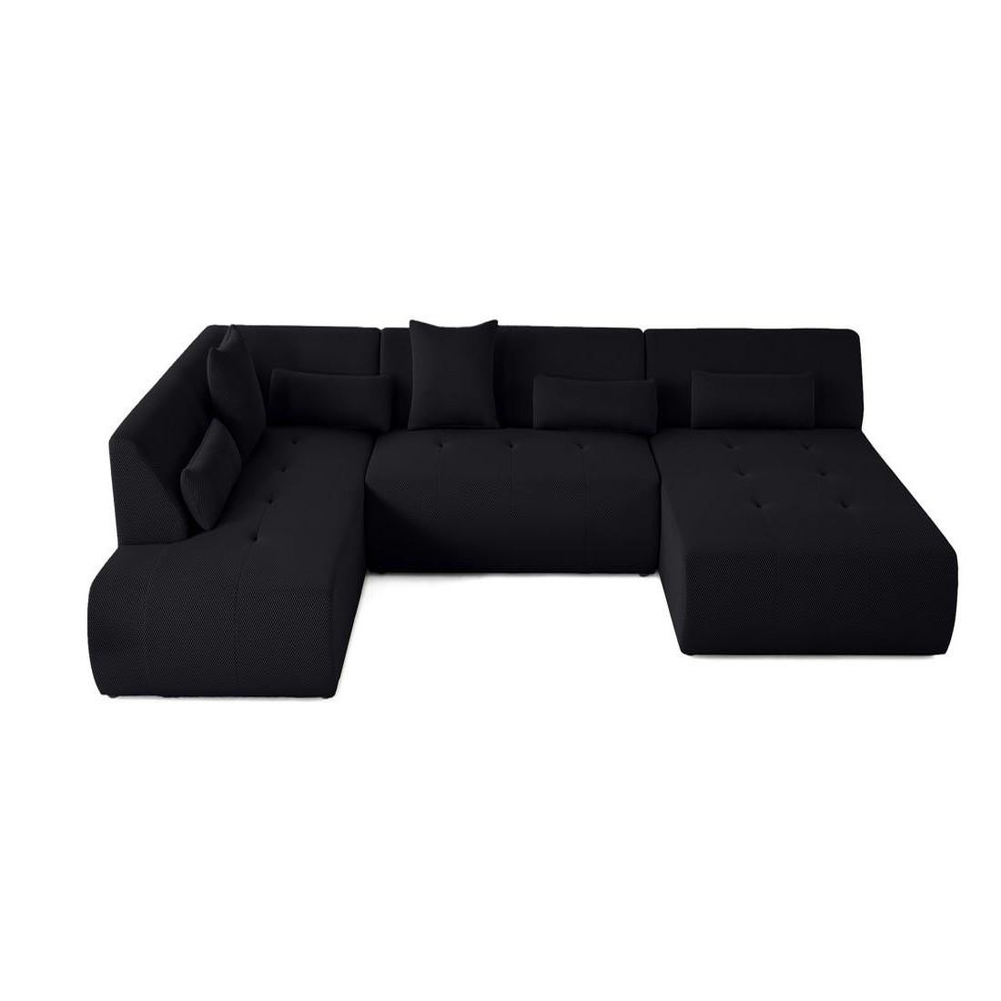 Voir la diapositive 6 : LISA DESIGN Onyx - canapé panoramique d'angle gauche - 7 places - en tissu mailles 3d