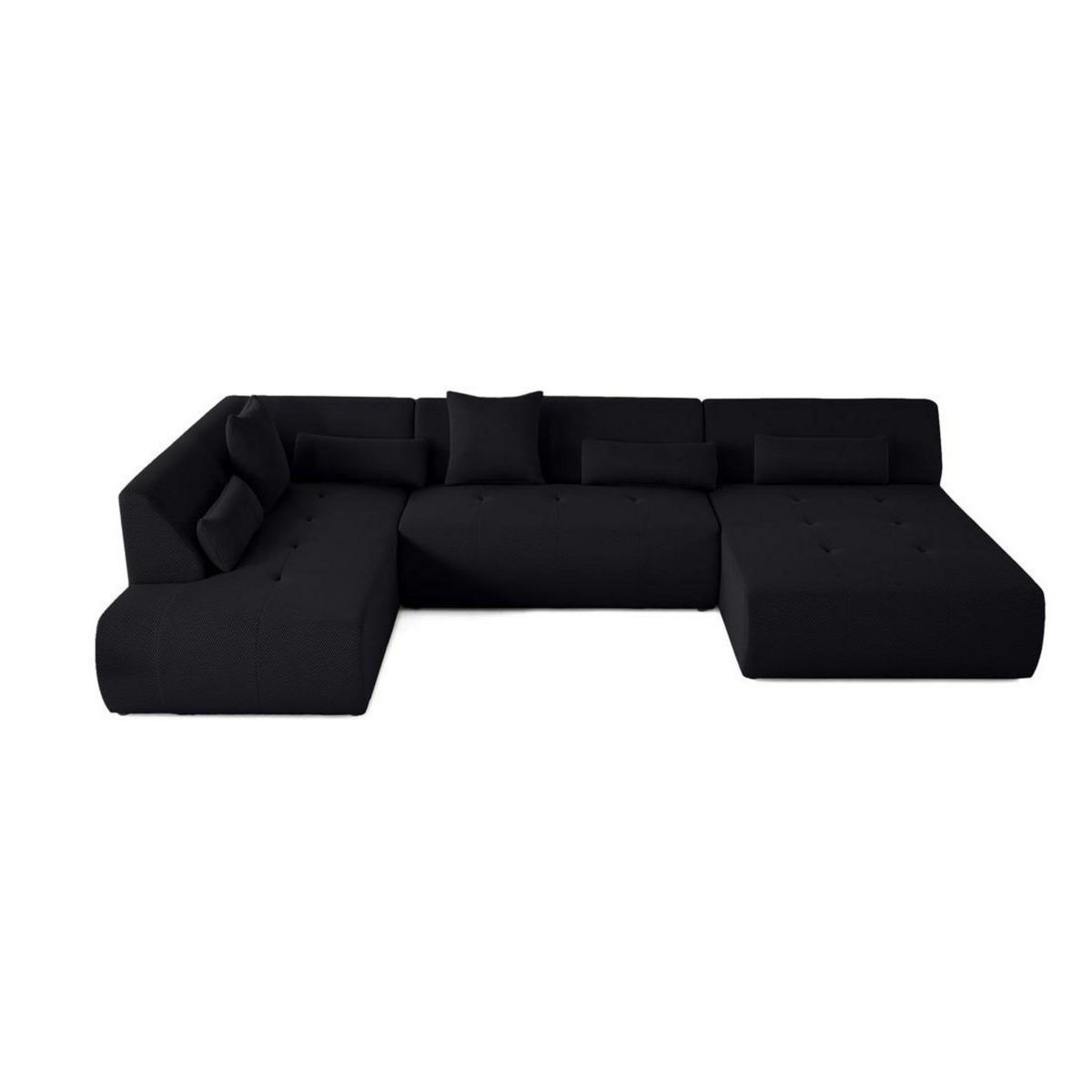 LISA DESIGN Onyx - canapé panoramique d'angle gauche - 7 places - en tissu mailles 3d