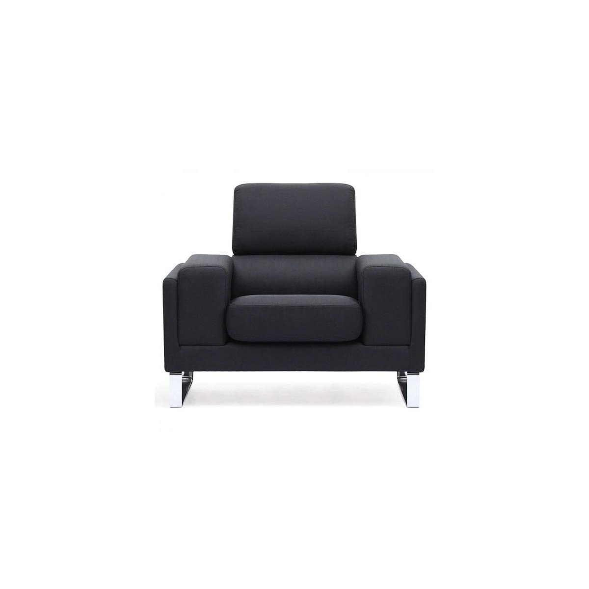 Paris Prix Fauteuil en Tissu  Ezekiel  104cm Noir