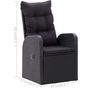 Voir la diapositive 6 : VIDAXL Ensemble a manger de jardin 3 pcs Noir