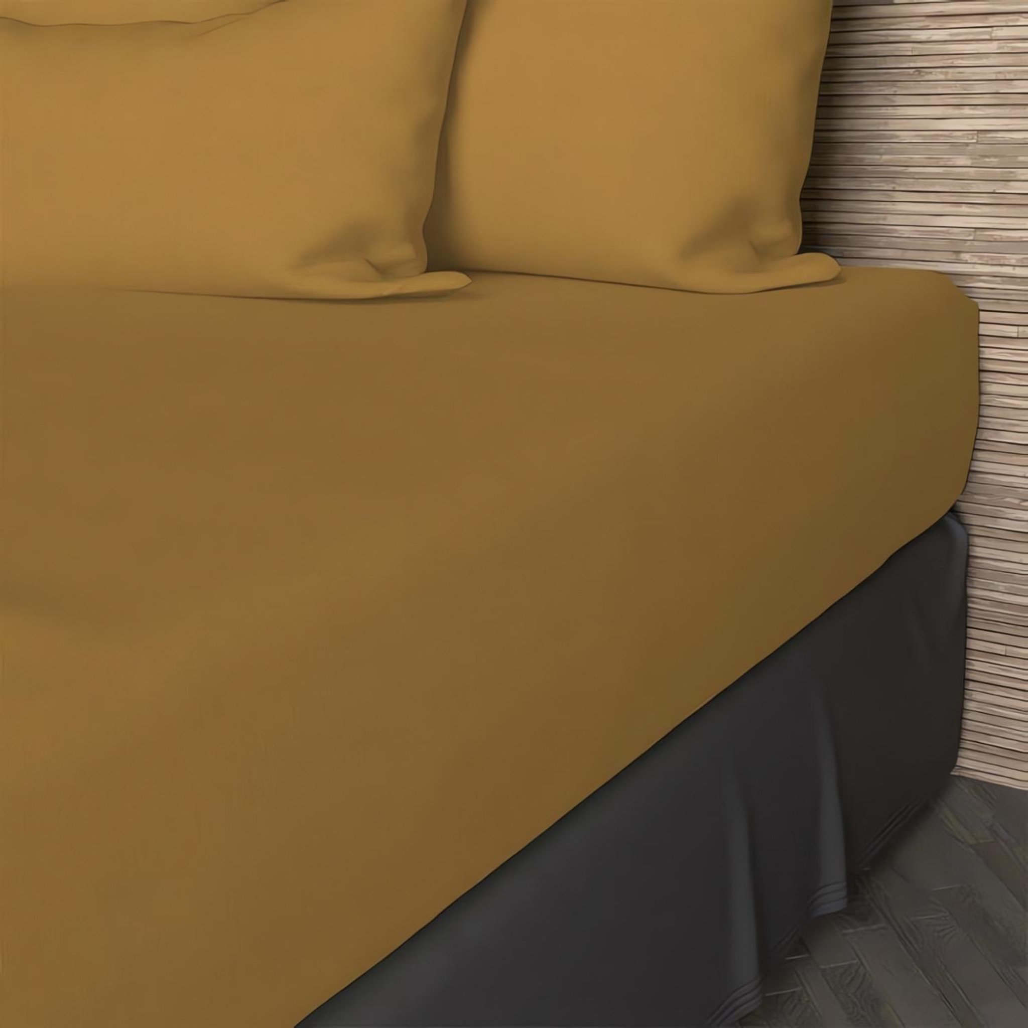 Voir la diapositive 1 : SOLEIL D'OCRE Drap housse en coton 57 fils uni, par soleil d'ocre