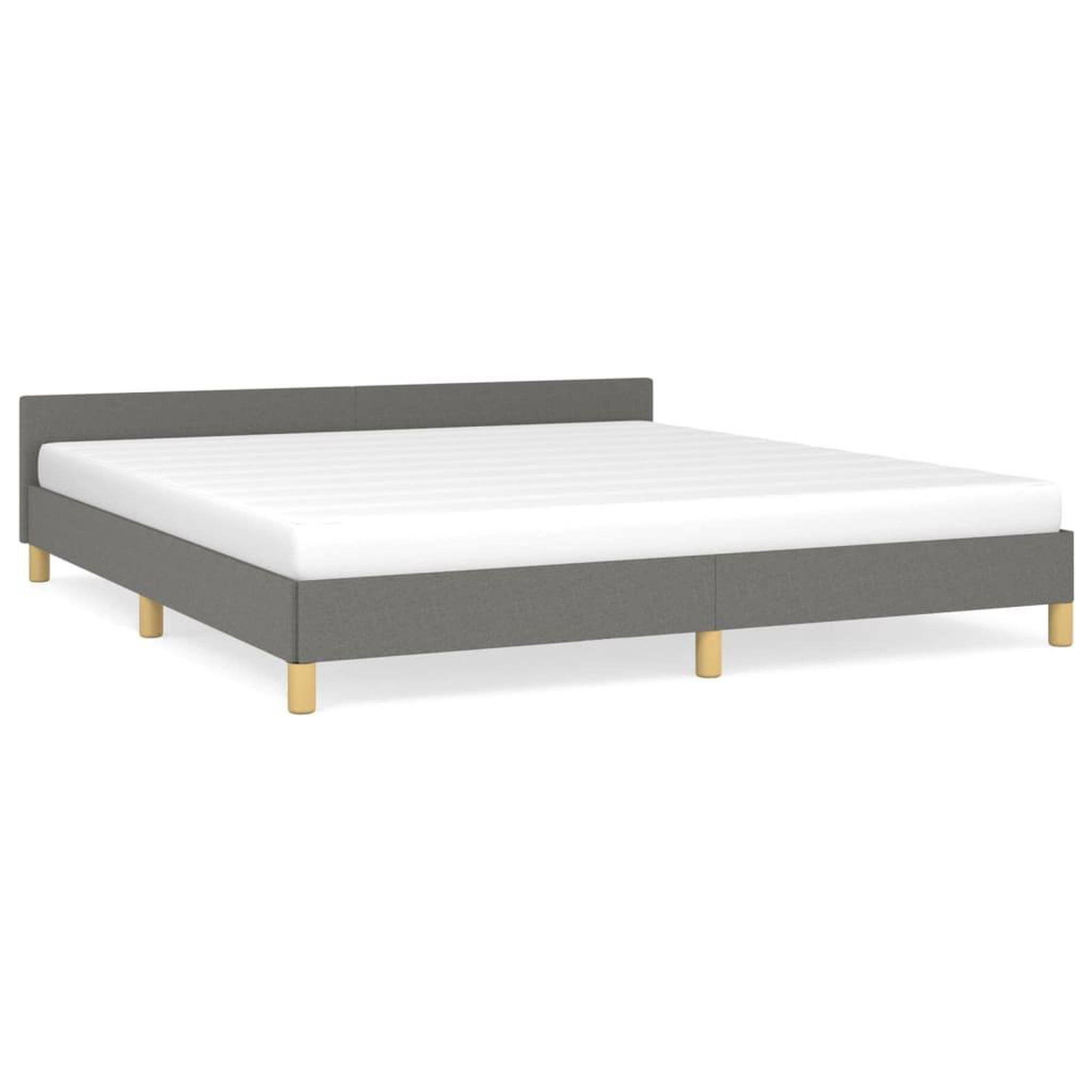 Voir la diapositive 2 : VIDAXL Cadre de lit sans matelas gris fonce 160x200 cm tissu