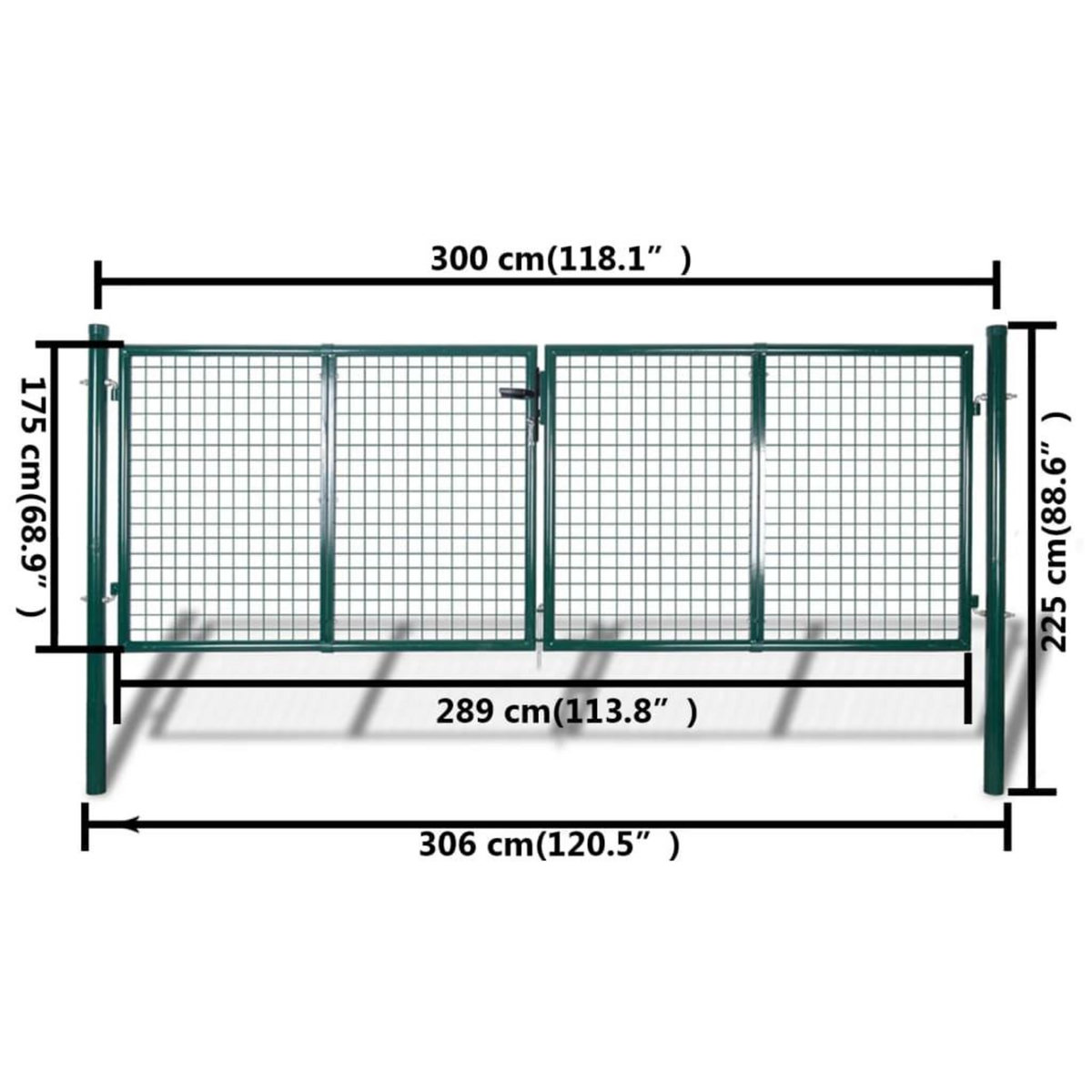VIDAXL Portail de Cloture en Grillage Galvanisee 289 x 175 cm / 306 x 225 cm